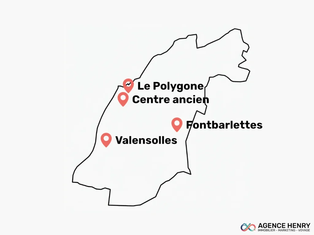 Carte des zones sensibles à Valence