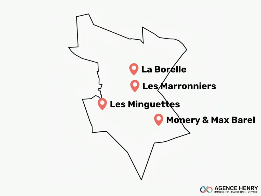 Carte des quartiers à éviter à Vénissieux