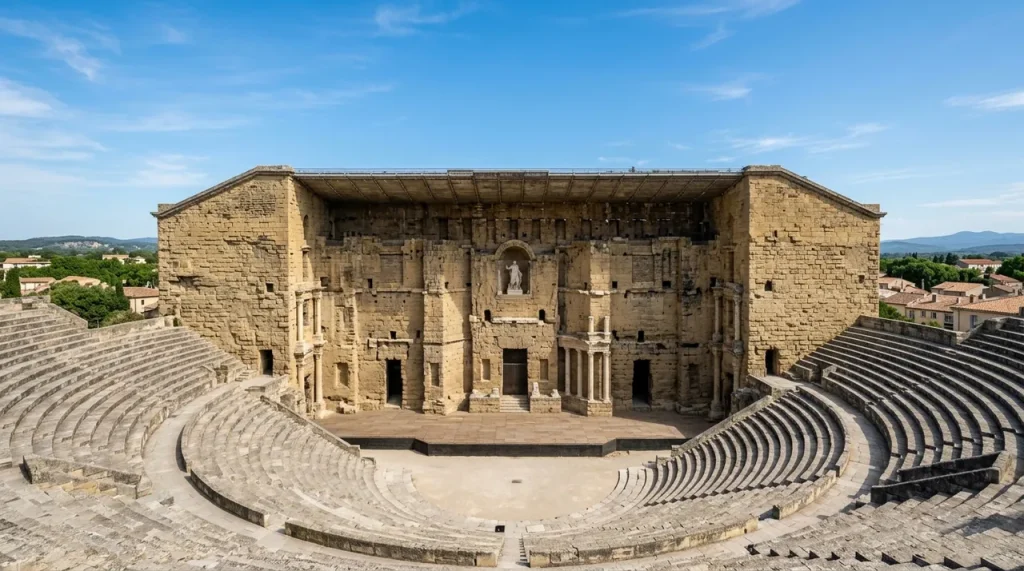 Vue du théâtre antique d'Orange en Provence