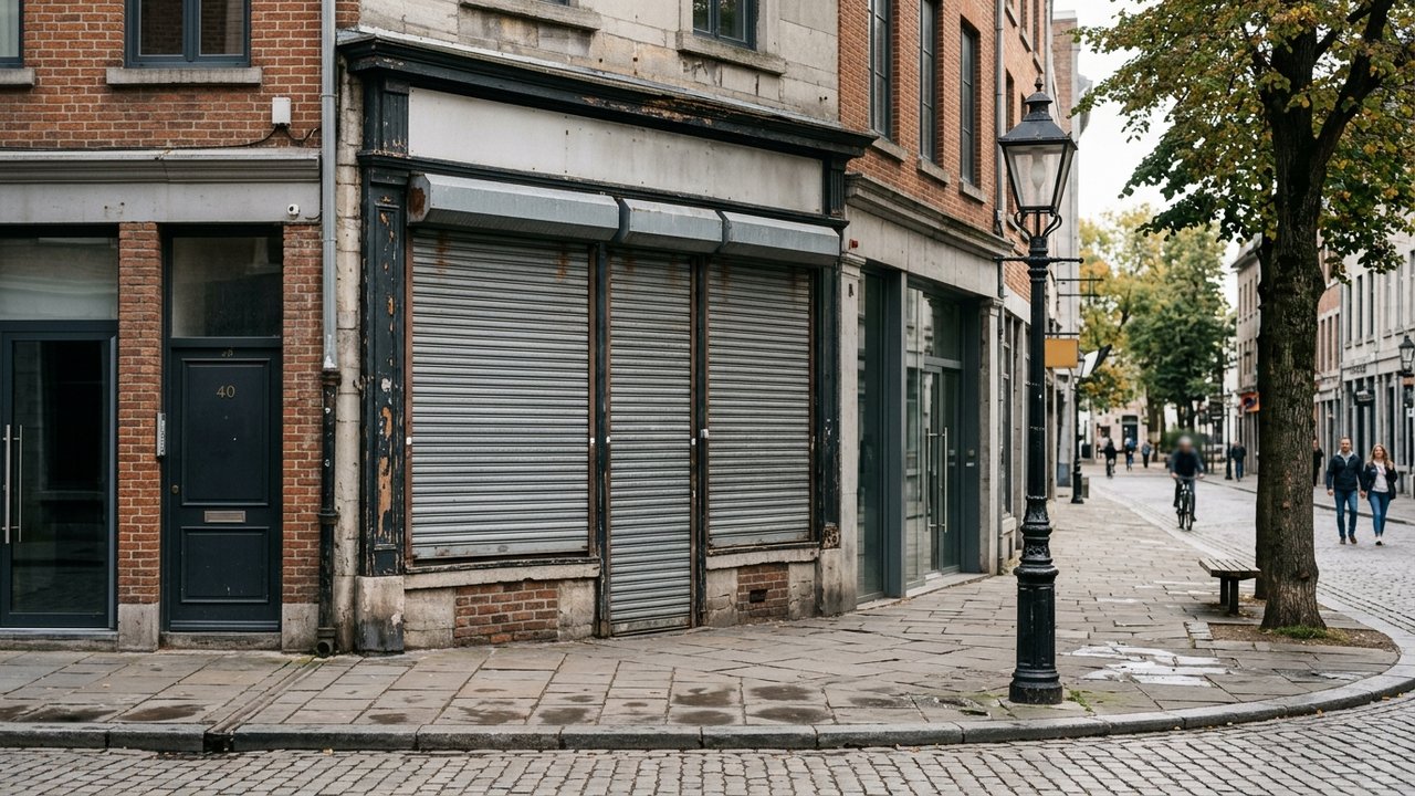 Devanture commerciale fermée dans le centre-ville de Carpentras