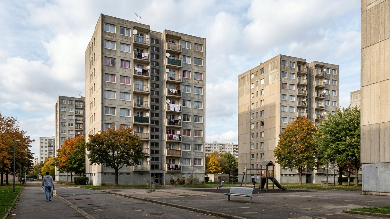 Cités HLM du quartier des Amandiers à Carpentras