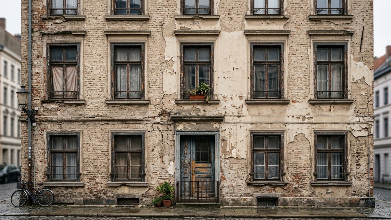 Façade d'immeuble dégradée illustrant les infrastructures vieillissantes