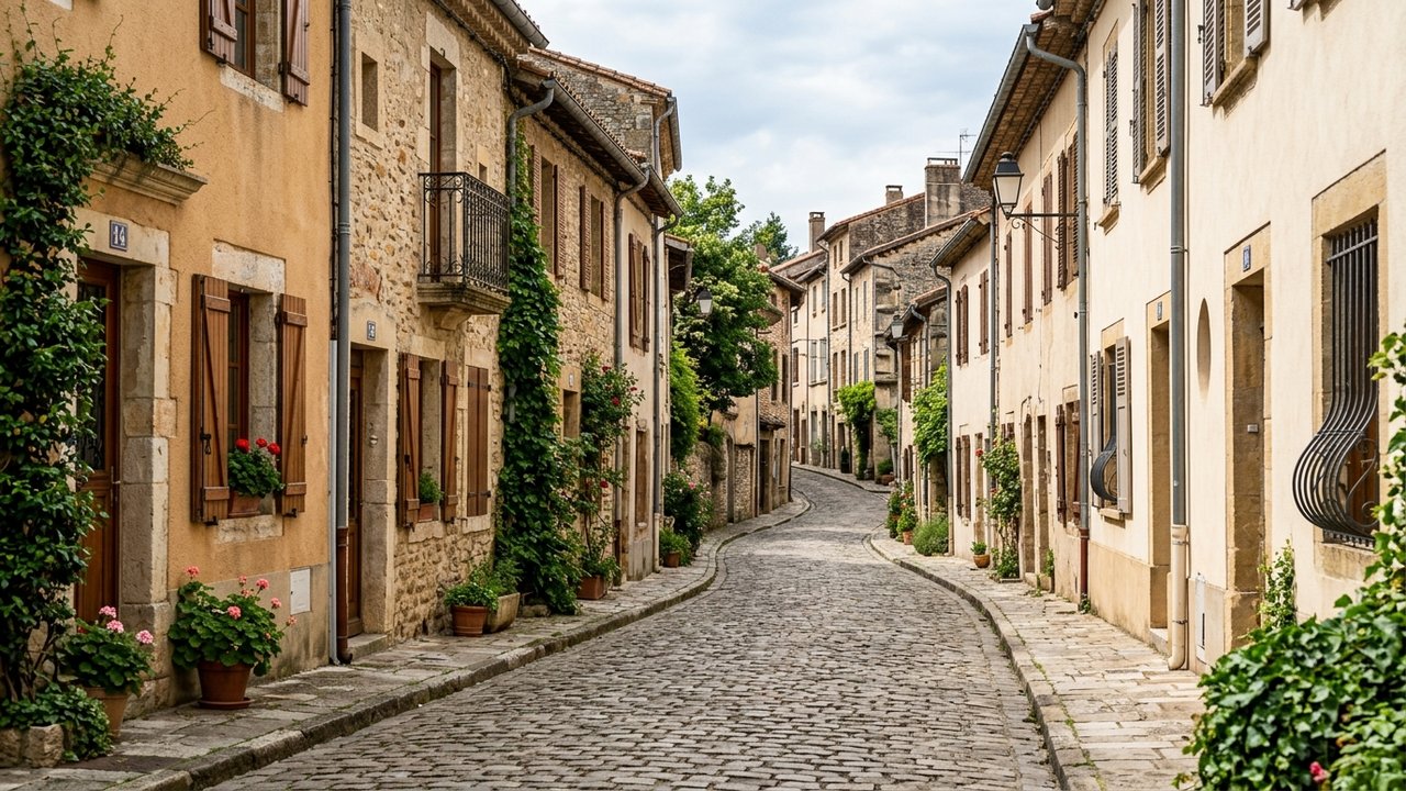 Quartier nord d'Annonay avec habitat ancien et rues étroites